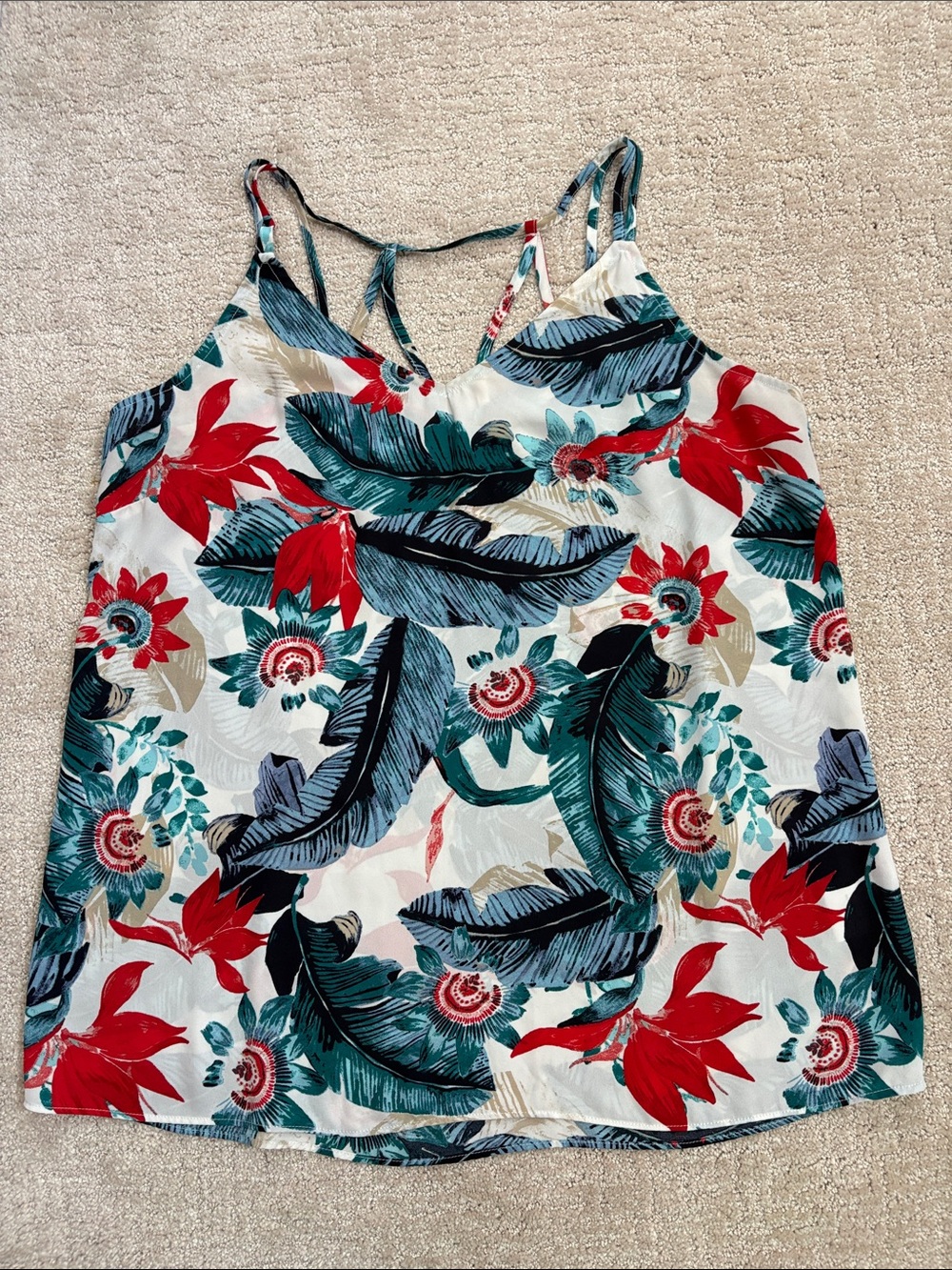 Simply Styled Floral Camisole Womens Large Resort Summer Festival
